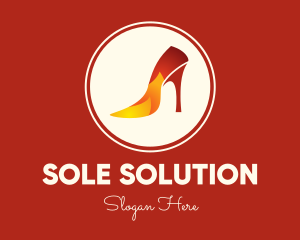 Fire Stiletto Heel logo design