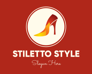 Stiletto - Fire Stiletto Heel logo design