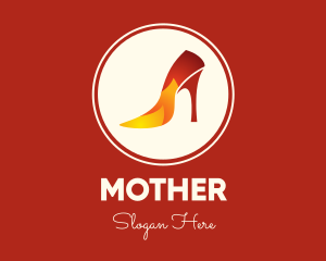 Hot - Fire Stiletto Heel logo design