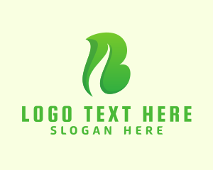 Plant - Natural Green Letter B logo design