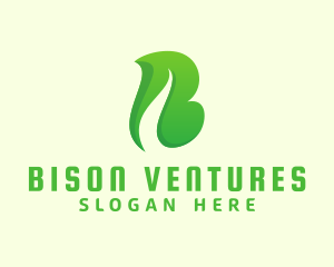 Natural Green Letter B logo design