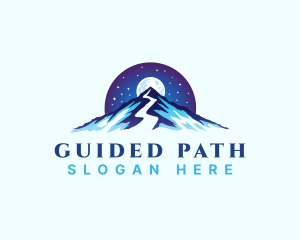 Path - Mountain Peak Trail Moon logo design