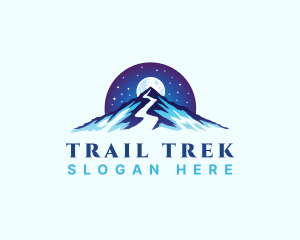 Hike - Mountain Peak Trail Moon logo design