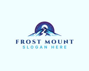 Mountain Peak Trail Moon logo design