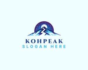 Mountain Peak Trail Moon logo design