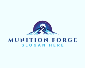 Mountain Peak Trail Moon logo design