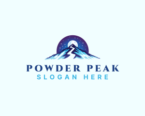 Mountain Peak Trail Moon logo design