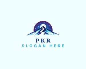 Mountain Peak Trail Moon logo design