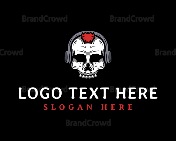 Skull Headset Rocker Logo