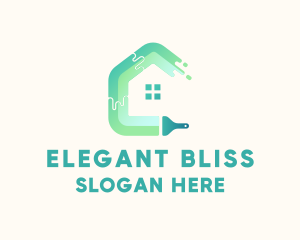 Squeegee - Minimalist House Brush logo design