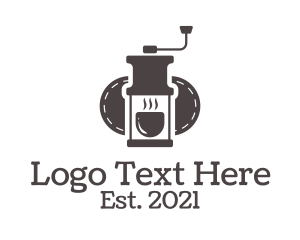 Cup - Manual Coffee Grinder logo design