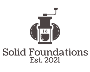 Coffee Maker - Manual Coffee Grinder logo design