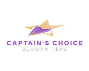 Captain - Paper Plane Star logo design