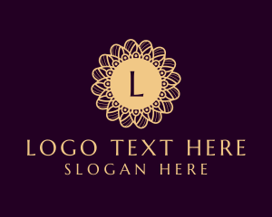 Awarding - Gold Flower Lettermark logo design