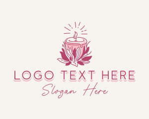 Candle Maker - Candle Light Floral logo design