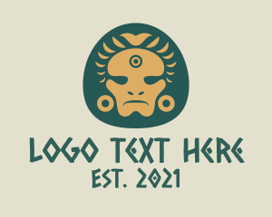 Artifact - Aztec Chieftain Face logo design