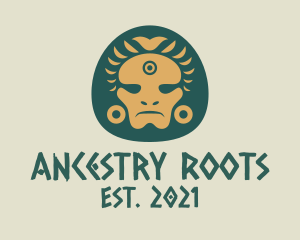 Genealogy - Aztec Chieftain Face logo design