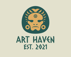 Aztec Chieftain Face logo design