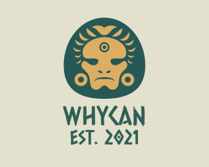 Historian - Aztec Chieftain Face logo design