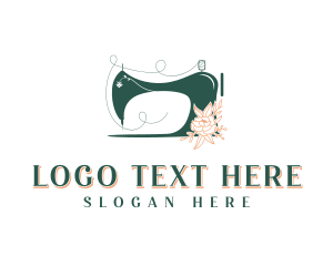 Quilting - Sewing Machine Flower logo design