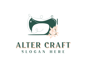 Sewing Machine Flower logo design