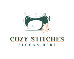 Sewing Machine Flower logo design