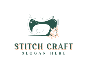 Sew - Sewing Machine Flower logo design