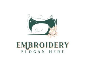 Sewing Machine Flower logo design