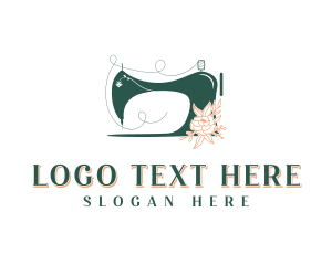 Knitting - Sewing Machine Flower logo design