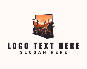 Saguaro Cactus - Arizona Gila Monster logo design