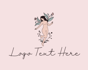 Self Care - Nude Woman Flower logo design