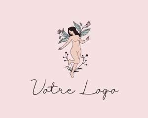 Nude - Nude Woman Flower logo design