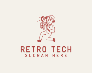 Retro Photographer Camera logo design