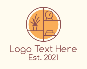 Plant - Round Homeware Shelf logo design