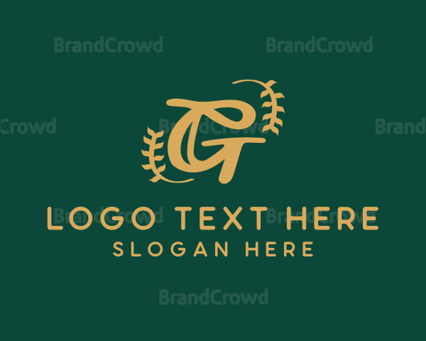 Premium Golden Wreath Logo