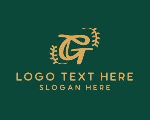 Script - Premium Golden Wreath logo design