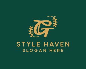 Showroom - Premium Golden Wreath logo design