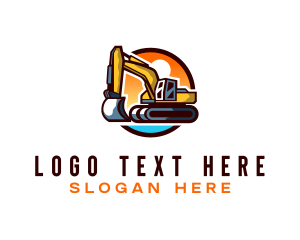 Excavator - Demolition Excavation Machine logo design