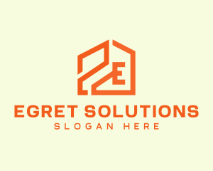 Home Renovation Letter E logo design