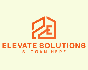 Home Renovation Letter E logo design