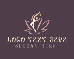 Yoga Class - Human Lotus Flower logo design