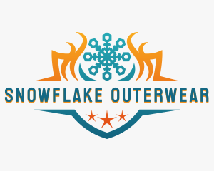 Cooling Heating Snowflake Shield logo design