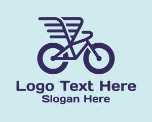 Minimalist - Winged Courier Bike logo design