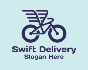 Winged Courier Bike  logo design