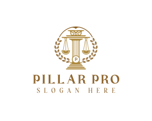 Pillar Justice Scale logo design