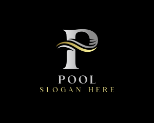 Swimming Pool Beach Resort Letter P logo design