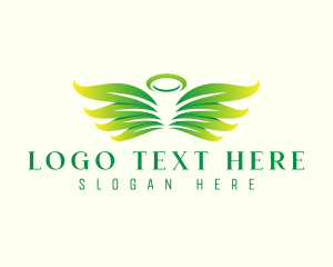 Holy - Leaf Angel Wings logo design