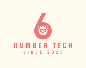 Number - Panda Bear Number 6 logo design