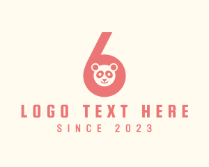 Cute - Panda Bear Number 6 logo design