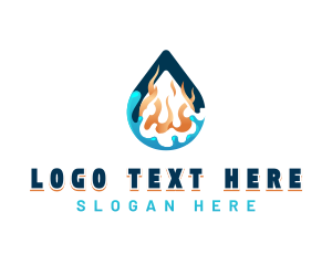 Aqua - Fire Gasoline Fuel logo design